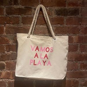 VAMOS A LA PLAYA Canvas Beach Tote